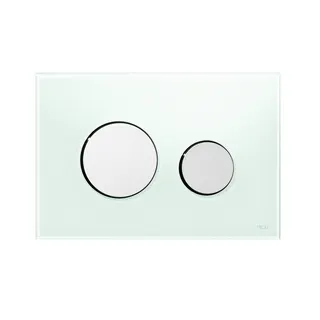 TECE Loop WC Betätigungsplatte Glas grün, Tasten Chrom glänz.