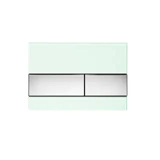 TECE Square WC Betätigungsplatte Glas grün, Tasten Chrom glänzend