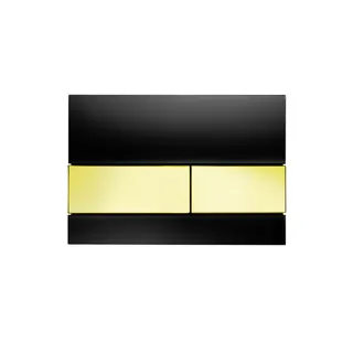 TECE Square WC Betätigungsplatte Glas schwarz, Tasten gold