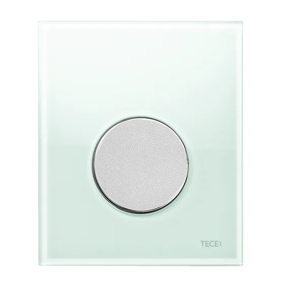 TECE Loop Urinalbetätigung mit Kartusche Glas grün, Taste Chrom matt