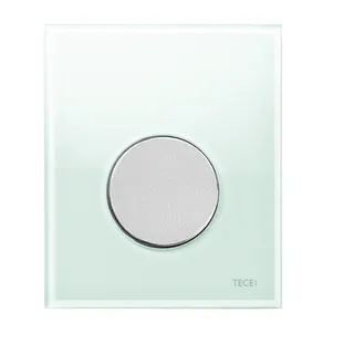 TECE Loop Urinalbetätigung mit Kartusche Glas grün, Taste Chrom matt
