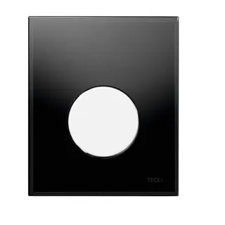 TECE Loop Urinalbetätigung mit Kartusche Glas schwarz, Taste weiß