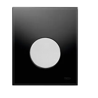 TECE Loop Urinalbetätigung mit Kartusche Glas schwarz, Taste Chrom matt