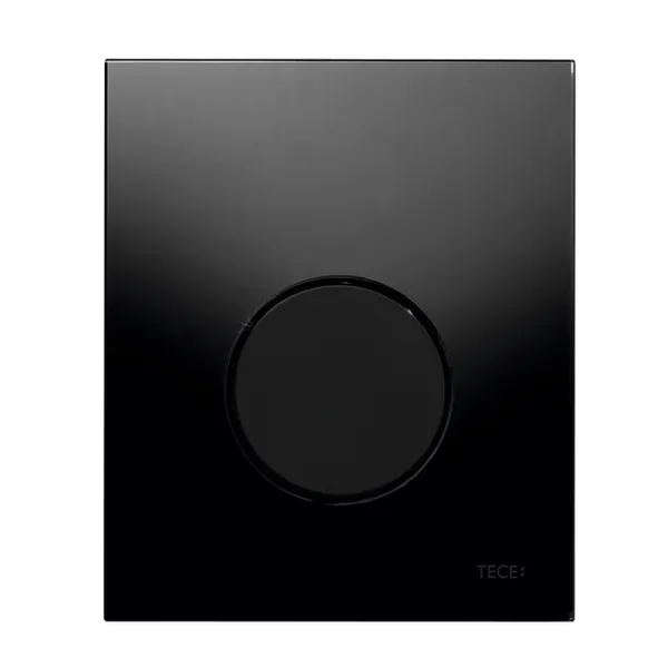 TECE Loop Urinalbetätigung mit Kartusche Glas schwarz, Taste schwarz