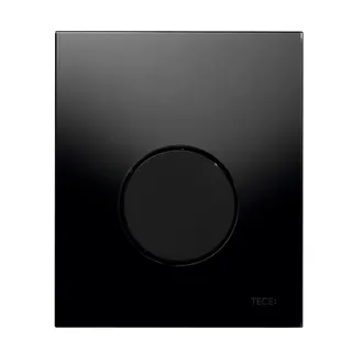 TECE Loop Urinalbetätigung mit Kartusche Glas schwarz, Taste schwarz