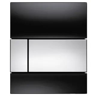 TECEsquare Urinal-Betätigungsplatte Glas schwarz Tasten Chrom glänzend