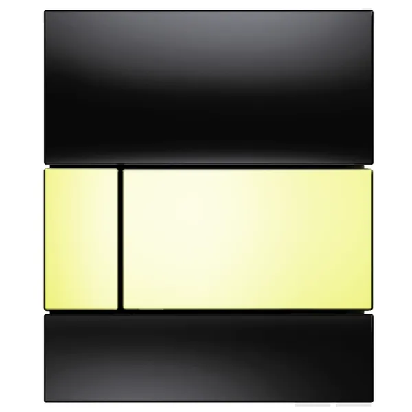 TECEsquare Urinal-Betätigungsplatte m. Kart. Glas schwarz Tasten Gold
