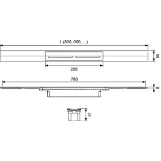 TECEdrainprofile Duschprofil, 800 mm, Edelstahl gebürstet – Bild 2