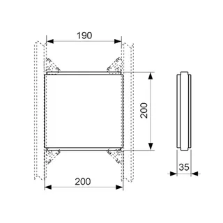 TECE Profil Befestigungsplatte für Zusatzeinbauten 20x20cm – Bild 2