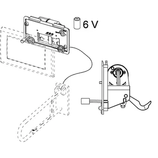 TECE Planus WC-Fernauslösung kabelgebund. Elektrotaster, 6 V-Batterie – Bild 2