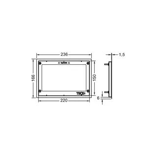 TECE WC-Abdeckrahmen Metall Chrom glänzend, für WC-Einbaurahmen – Bild 2