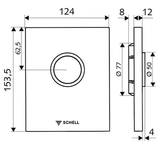 SCHELL Urinal-Betätigungsplatte EDITION für COMPACT II, Kunststoff, alpinweiss – Bild 2