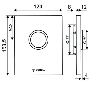 SCHELL Urinal-Betätigungsplatte EDITION für COMPACT II, Kunststoff, alpinweiss – Bild 3