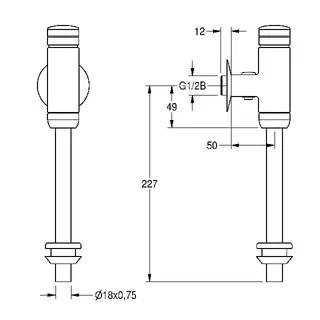 Aquarotter Urinalspüler, AQUALINE, hydr., DN15, Aufputz – Bild 3