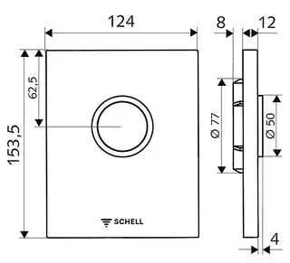 sanibel-Betätigungsplatte A17 zu Wand- einbau-Urinal-Spüler Kunststoff weiß