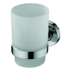 IS Zahnputzbecher IOM satiniertem Glas Chrom