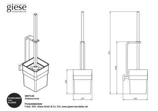 Giese Tono Toilettenbürstengarnitur Wandmodell – Bild 2