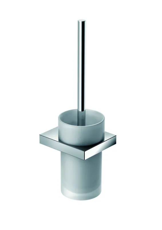 HEWI WC-Bürstengarnitur Sys 100, chrom, Bürstenglas Kristall satiniert
