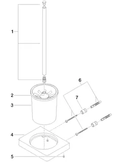 Dornbracht Toiletten-Bürstengarnitur, Wandmodell LULU 83900710 Chrom – Bild 4