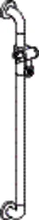 HEWI Brausehalterstange Ser 477, AM:800mm, BA1.1 rubinrot – Bild 5