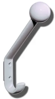 HEWI Garderobenhaken Ser 477, H:174mm, m. Kugel, T:117mm rubinrot