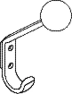 HEWI Garderobenhaken Ser 477, H:174mm, m. Kugel, T:117mm rubinrot – Bild 3