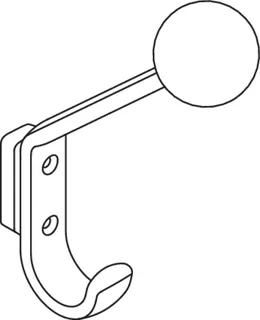 HEWI Garderobenhaken Ser 477, H:174mm, m. Kugel, T:132mm lichtgrau – Bild 4