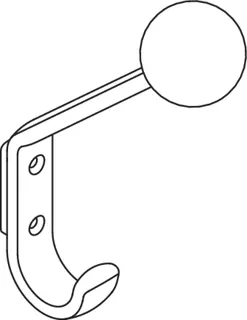 HEWI Garderobenhaken Ser 477, H:174mm, m. Kugel, T:117mm lichtgrau – Bild 4