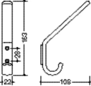 HEWI Garderobenhaken Ser 477, H:165mm stahlblau – Bild 5