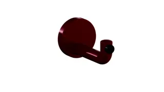 HEWI Wandhaken Ser 477 d:70mm, Türpuffer schwarz rubinrot