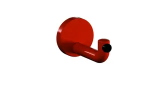 HEWI Wandhaken Ser 477 d:70mm, Türpuffer schwarz orange