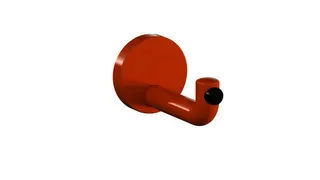 HEWI Wandhaken Ser 477 d:70mm, Türpuffer schwarz orange – Bild 2