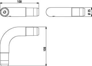 Emco Eckverbindung system2 00101 für Duschvorhangstangen 90 Grad chr – Bild 2