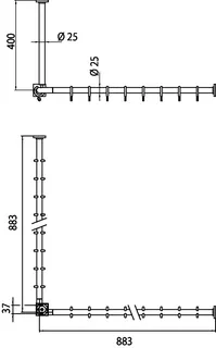 Emco Duschvorhang-Set system2 00121 2 Duschvorhangstangen 900 mm chr – Bild 3