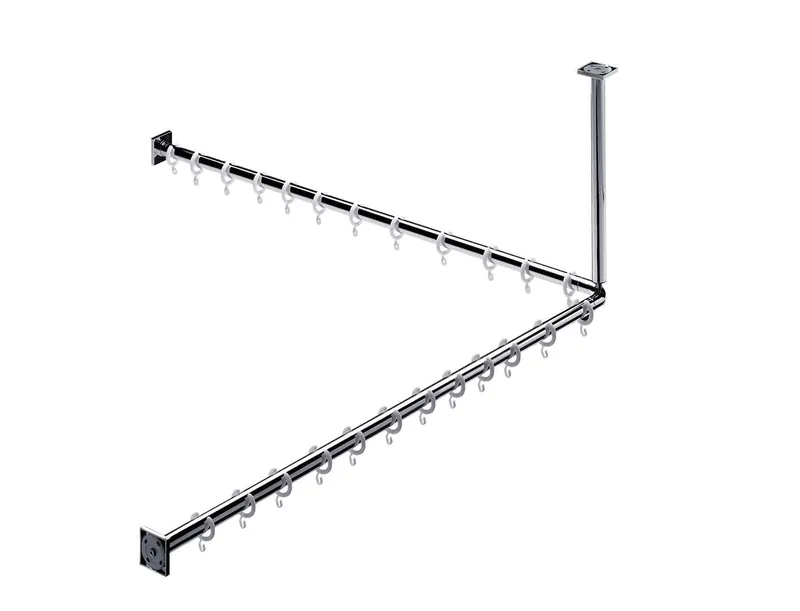 Emco Duschvorhang-Set system2 00123 2 Duschvorhangstangen 1200 mm chr