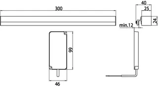 Emco LED-Spiegelklemmleuchte system2 00103 waagerecht 300x24x40 mm – Bild 3