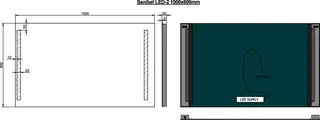 sanibel Leuchtspiegel LED-2 A14 unsichtbare Befestigung 1000x600mm – Bild 2
