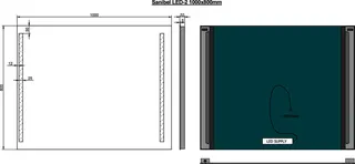 sanibel Leuchtspiegel LED-2 A14 mit Lichtwechsler/Armaturenbel. 1000x800mm – Bild 2