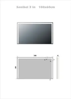 sanibel Leuchtspiegel LED-3 A14 mit Lichtwechsler/Armaturenbel. 1000x600mm – Bild 2