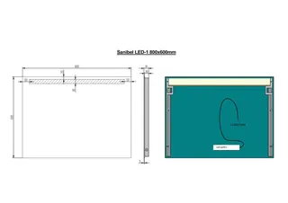 sanibel Leuchtspiegel LED-1 A15 unsichtbare Befestigung 800x600mm – Bild 2