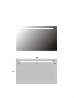 sanibel Leuchtspiegel LED-1 GO A16 Lichtstreifen oben 1000x600mm (BxH)