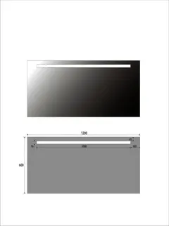 sanibel Leuchtspiegel LED-1 GO A16 Lichtstreifen oben 1200x600mm (BxH)
