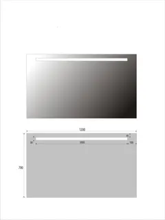 sanibel Leuchtspiegel LED-1 GO A16 Lichtstreifen oben 1200x700mm (BxH)