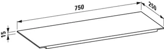 Ablage K-LAUFEN 250x750x15 rauchgrau – Bild 2