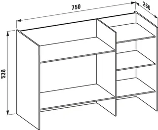 Regal K-LAUFEN 750x260x530 blau – Bild 3