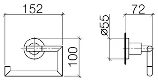 Dornbracht Papierrollenhalter ohne Deckel TARA 83500892 Platin – Bild 3
