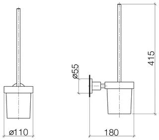 Dornbracht Toiletten-Bürstengarnitur, Wandmodell TARA 83900892 Platin – Bild 3