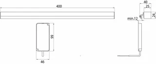 sanibel 3001-LED-Spiegelklemmleuchte A17 horizontal 400mm lang verchromt – Bild 2