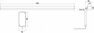 sanibel 3001-LED-Spiegelklemmleuchte A17 horizontal 500mm lang verchromt – Bild 2