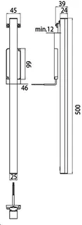 sanibel 3001-LED-Spiegelklemmleuchte A17 vertikal 500mm lang verchromt – Bild 2